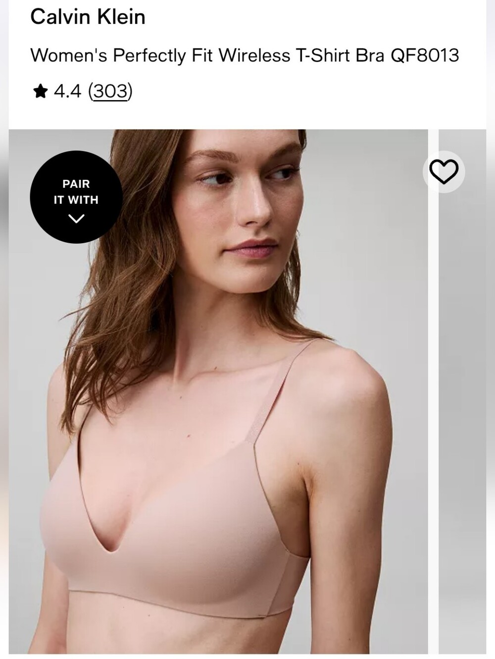 3 Pack! Calvin Klein Seamless Wireless V-Neck Bra in Blush